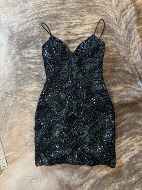 Black & Blue sparkly Mini Dress